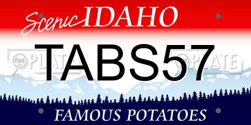 TABS57 Idaho License Plate