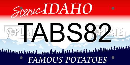 TABS82 Idaho License Plate