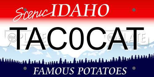 TAC0CAT Idaho License Plate
