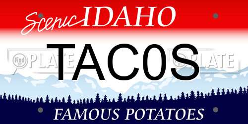 TAC0S Idaho License Plate