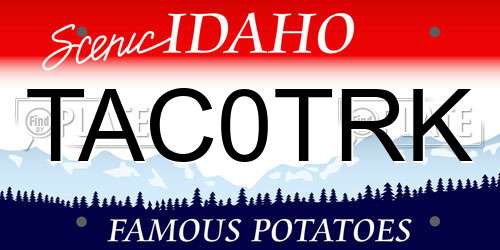 TAC0TRK Idaho License Plate