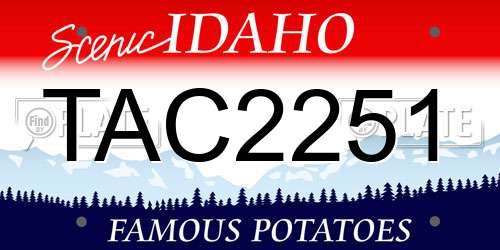 TAC2251 Idaho License Plate