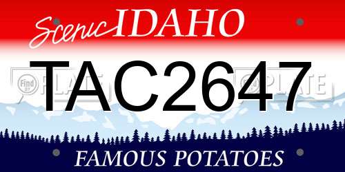 TAC2647 Idaho License Plate