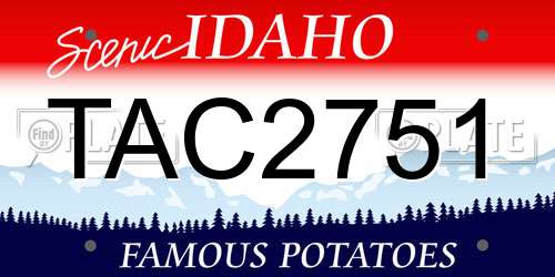 TAC2751 Idaho License Plate