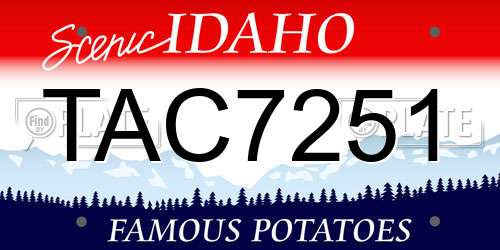 TAC7251 Idaho License Plate