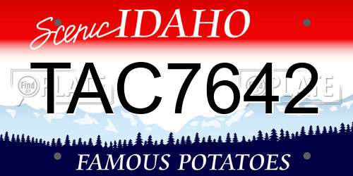 TAC7642 Idaho License Plate