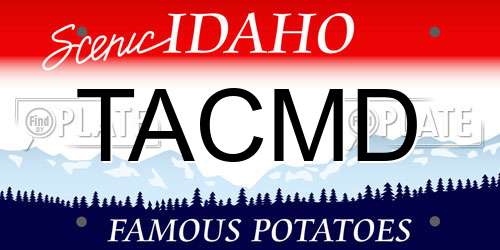 TACMD Idaho License Plate