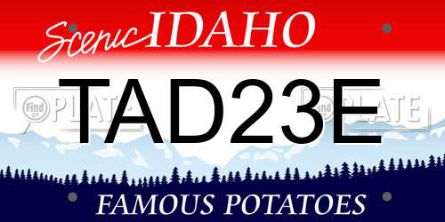 TAD23E Idaho License Plate