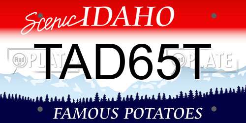 TAD65T Idaho License Plate