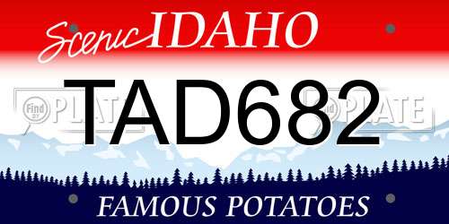 TAD682 Idaho License Plate