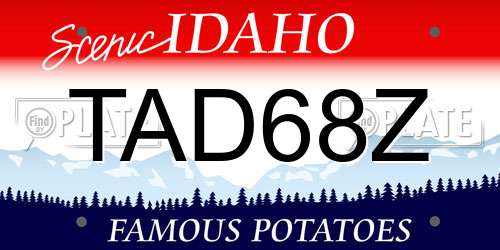 TAD68Z Idaho License Plate