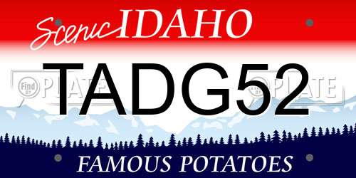 TADG52 Idaho License Plate