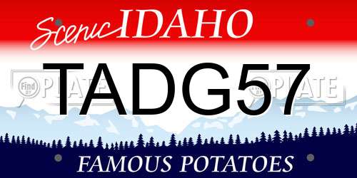 TADG57 Idaho License Plate