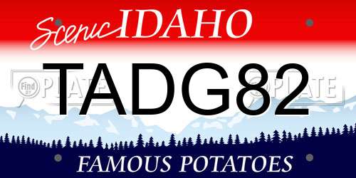 TADG82 Idaho License Plate