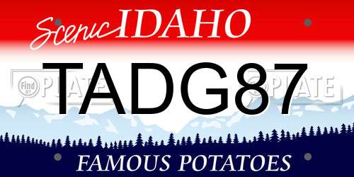 TADG87 Idaho License Plate