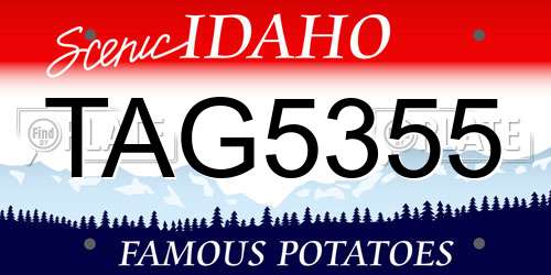 TAG5355 Idaho License Plate