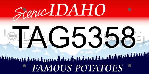 TAG5358 Idaho License Plate