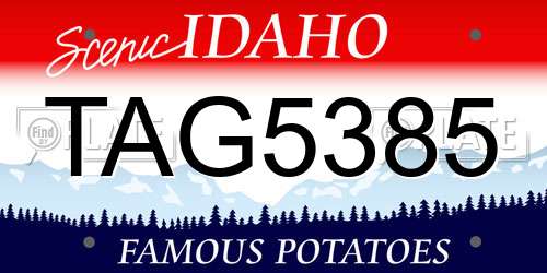 TAG5385 Idaho License Plate