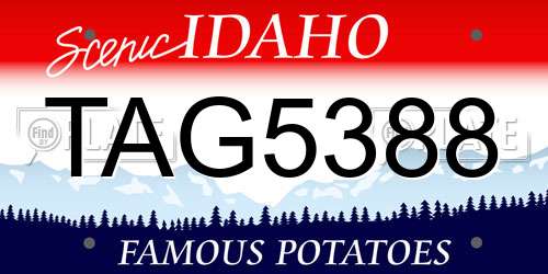 TAG5388 Idaho License Plate
