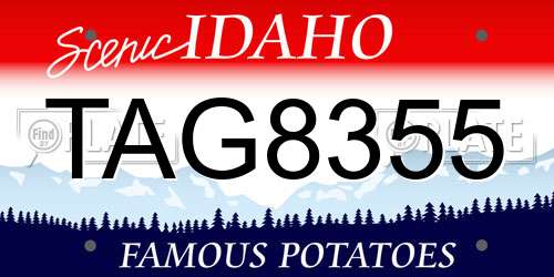 TAG8355 Idaho License Plate