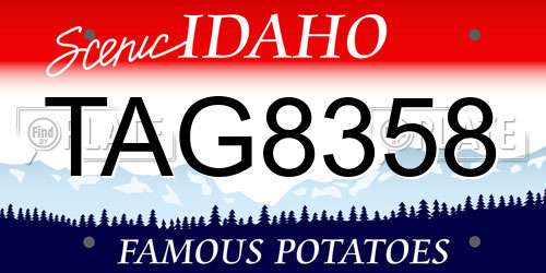 TAG8358 Idaho License Plate