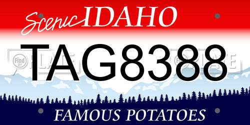 TAG8388 Idaho License Plate
