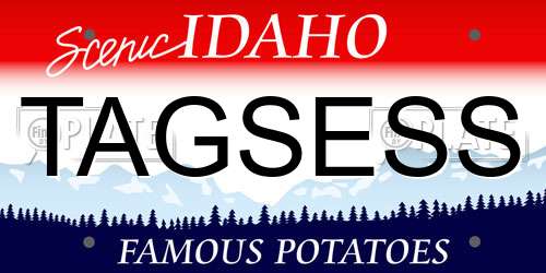TAGSESS Idaho License Plate