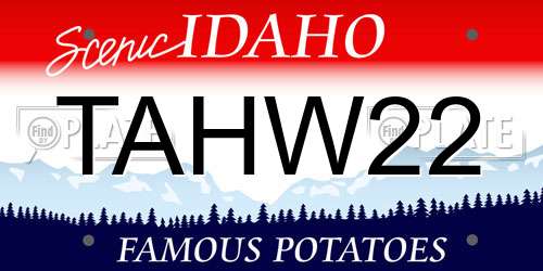 TAHW22 Idaho License Plate