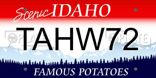 TAHW72 Idaho License Plate
