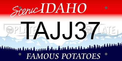 TAJJ37 Idaho License Plate