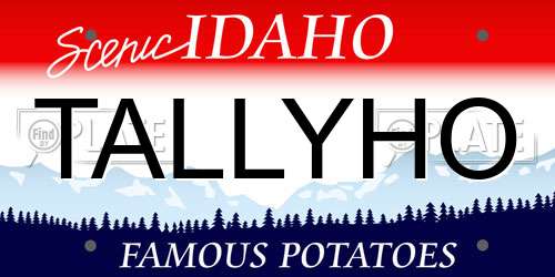 TALLYHO Idaho License Plate