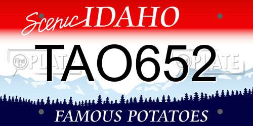 TAO652 Idaho License Plate