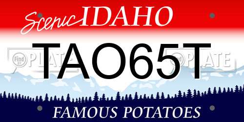 TAO65T Idaho License Plate