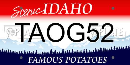 TAOG52 Idaho License Plate