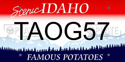 TAOG57 Idaho License Plate