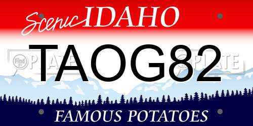 TAOG82 Idaho License Plate