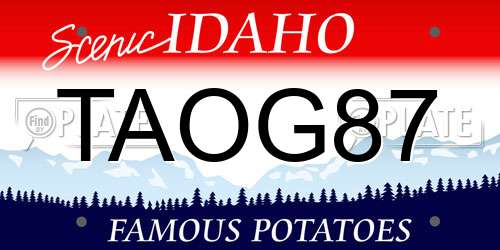 TAOG87 Idaho License Plate