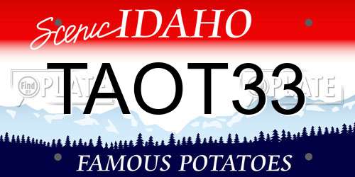 TAOT33 Idaho License Plate