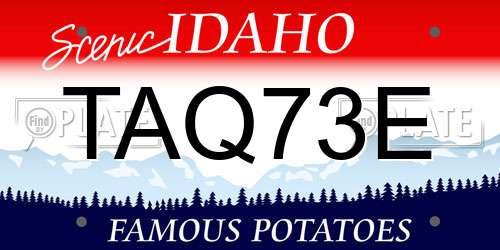 TAQ73E Idaho License Plate