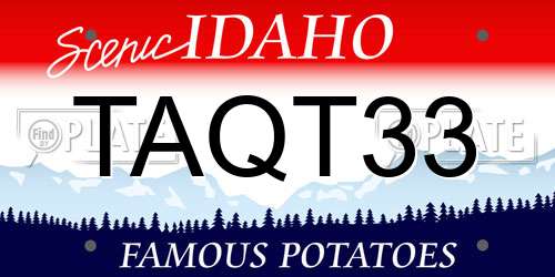 TAQT33 Idaho License Plate