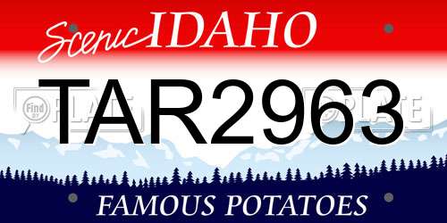 TAR2963 Idaho License Plate