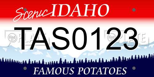 TAS0123 Idaho License Plate