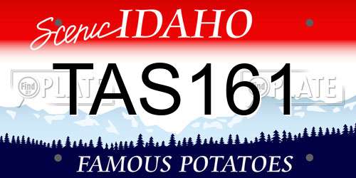 TAS161 Idaho License Plate