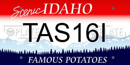 TAS16I Idaho License Plate