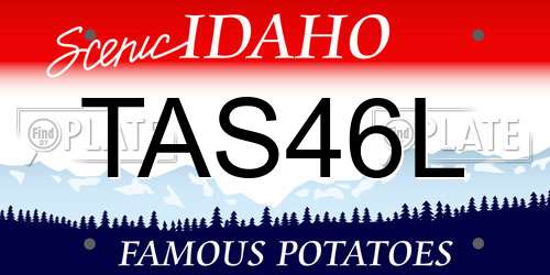 TAS46L Idaho License Plate