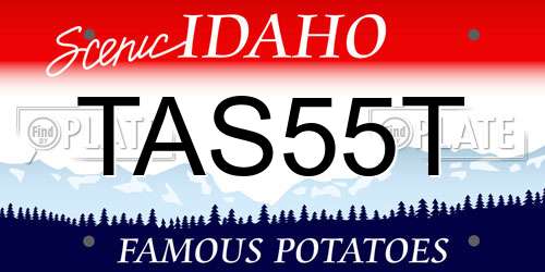 TAS55T Idaho License Plate