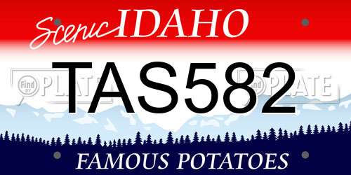 TAS582 Idaho License Plate