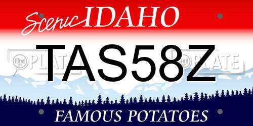 TAS58Z Idaho License Plate