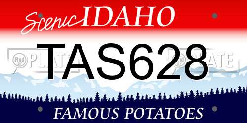 TAS628 Idaho License Plate
