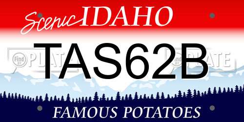 TAS62B Idaho License Plate